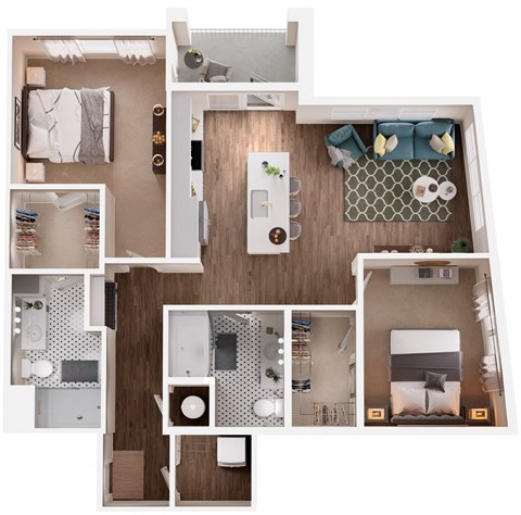 The Crown of Queen City Apartments in Charlotte, North Carolina B4B Floor Plan